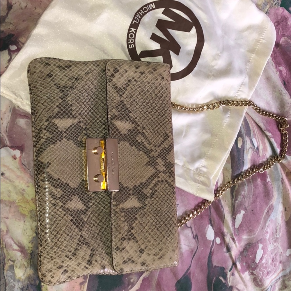 Michael Kors Snakeskin leather chain/Shoulder bag